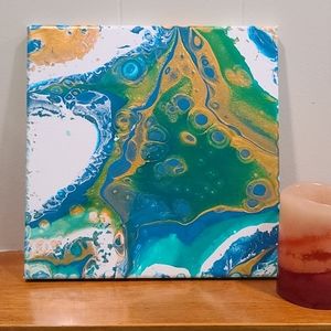 "10"x10" HANDMADE PAINT POUR